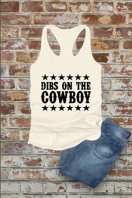Dibs On The Cowboy, Western, Women Fit Racerback Tank Top