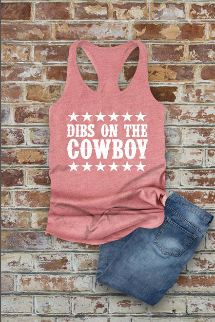 Dibs On The Cowboy, Western, Women Fit Racerback Tank Top