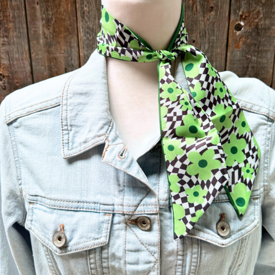 Green Western Skinny Mini Wild Rag Scarf / Cowgirl Necktie #TW131