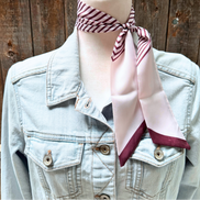 Burgundy and Cream Western Skinny Mini Wild Rag Scarf / Cowgirl Necktie #TW141