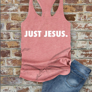 Just Jesus, Christian, Women Fit Fitted Racerback Tank Top