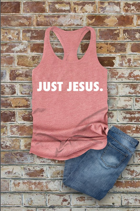 Just Jesus, Christian, Women Fit Fitted Racerback Tank Top
