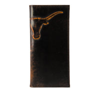 Texas Longhorns Burnished Leather Secretary Wallet