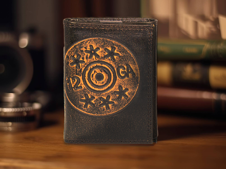 Shotshell Burnished Leather Trifold Wallet