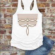 Western Boot Stitch, Women Fitted Racerback Tank Top