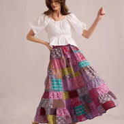 Love's Patchwork Skirt In Multicolor