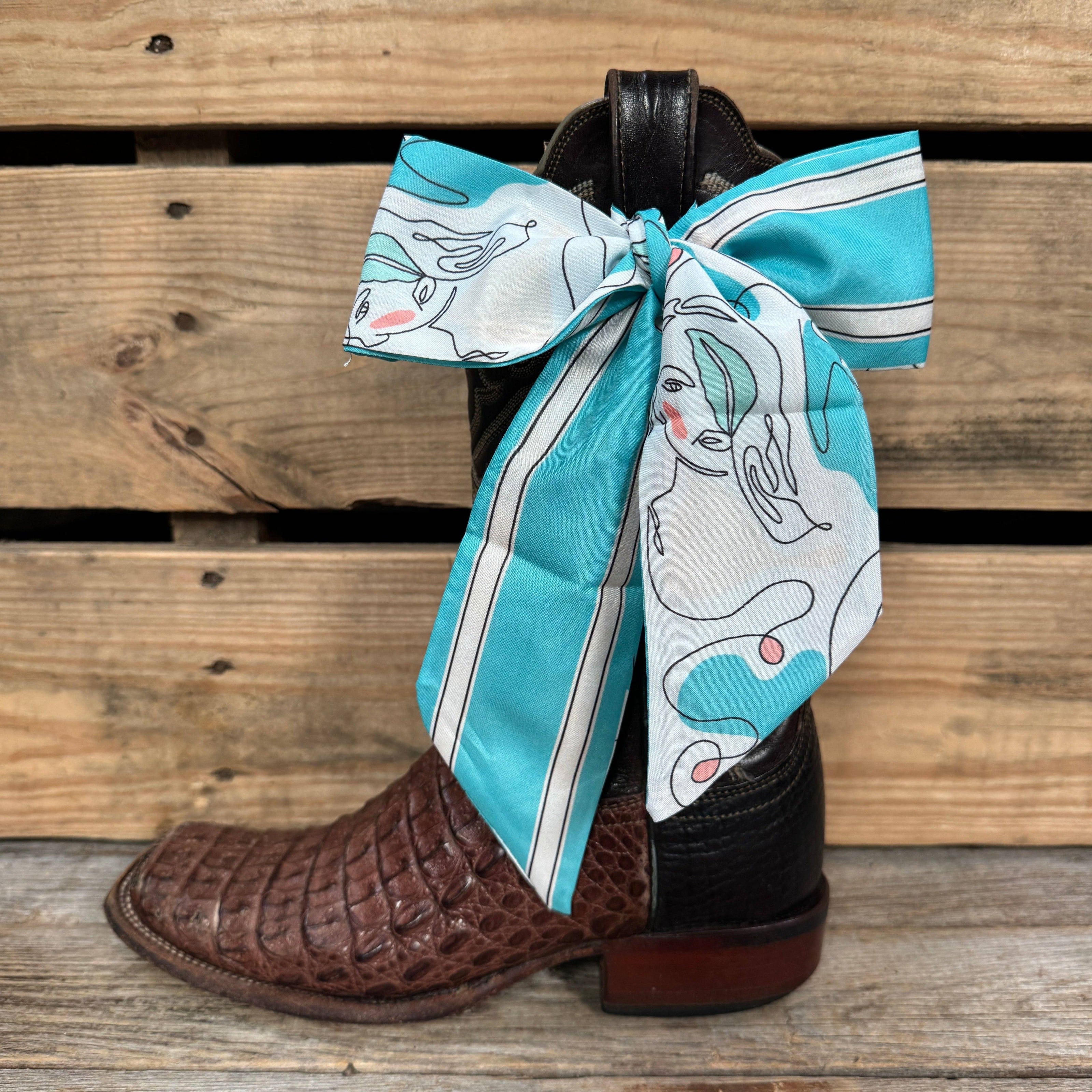 Turquoise Western Skinny Mini Wild Rag Scarf / Cowgirl Necktie #TW129