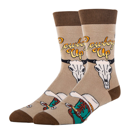 Cowboy Up | Men's Novelty Cotton Crew Socks