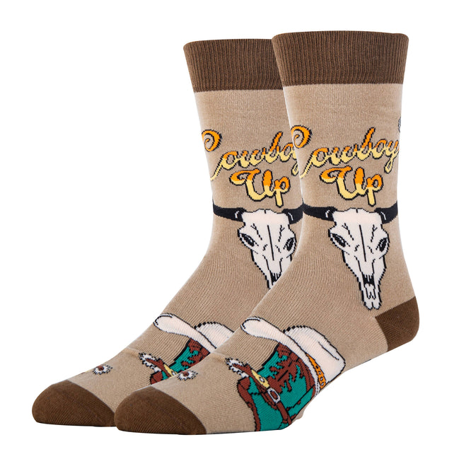 Cowboy Up | Men's Novelty Cotton Crew Socks
