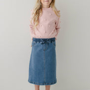 Ava Girl Denim Skirt in Medium Wash