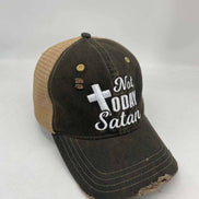 Not Today Satan Distressed Trucker Cap Hat
