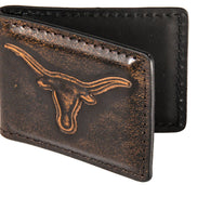 Texas Longhorns Burnished Leather Money Clip