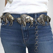 WESTERN BISON LINK METAL CHAIN BELT
