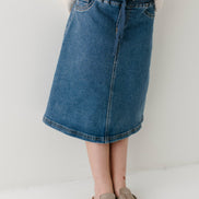 Ava Girl Denim Skirt in Medium Wash
