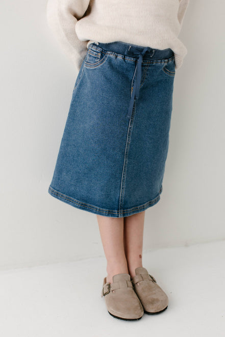 Ava Girl Denim Skirt in Medium Wash