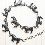 WESTERN METAL HORSE LINK CHAIN BELT