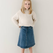 Ava Girl Denim Skirt in Medium Wash