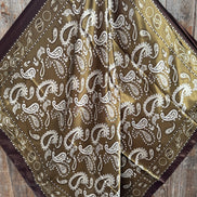 Sage and Brown Floral Paisley Wild Rag - Western Scarf