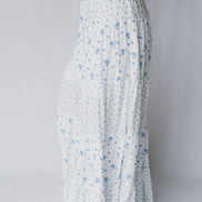 LDC High Waist Tiny Floral Print Boho Maxi Skirt