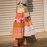 Cassandra Patchwork Dress in Multicolor