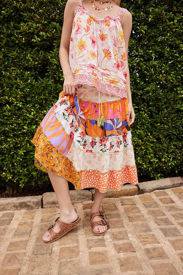 Cassandra Patchwork Dress in Multicolor