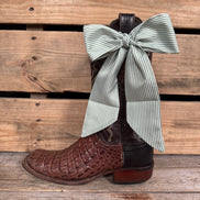 Green and White Western Skinny Mini Wild Rag Scarf / Cowgirl Necktie  #TW127