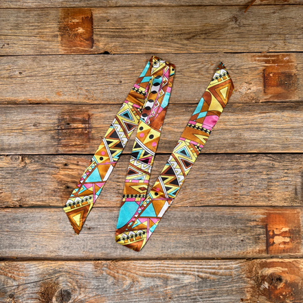 Brown and Yellow Western Skinny Mini Wild Rag Scarf / Cowgirl Necktie #TW328