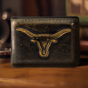 Texas Longhorns Burnished Leather Money Clip