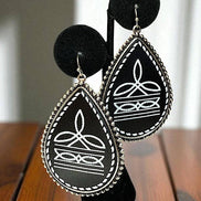 WESTERN BOOTSTITCH TEARDROP EARRING