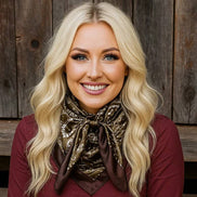 Sage and Brown Floral Paisley Wild Rag - Western Scarf