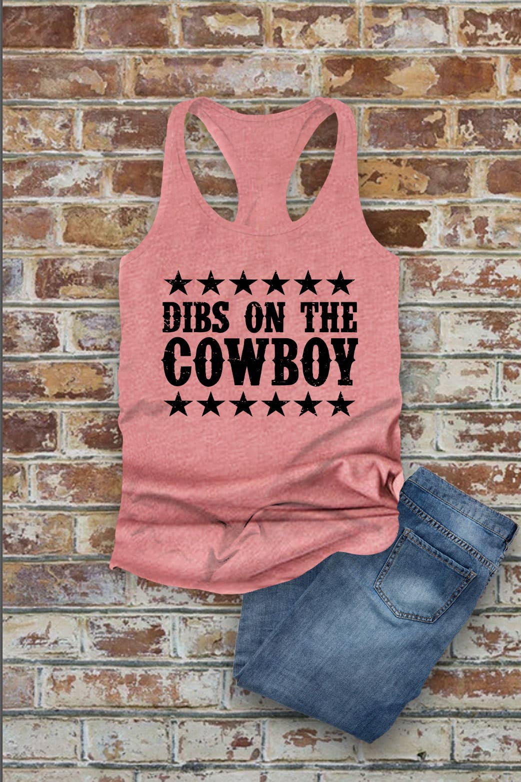 Dibs On The Cowboy, Western, Women Fit Racerback Tank Top
