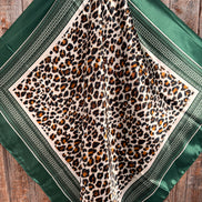 Green Animal Print Wild Rag - Western Scarf