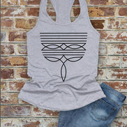 Western Boot Stitch, Women Fitted Racerback Tank Top