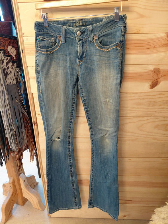 Aria Turquoise Women's Flare Jeans