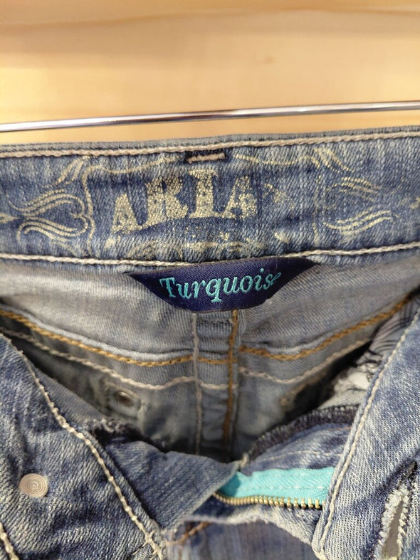Aria Turquoise Women's Flare Jeans