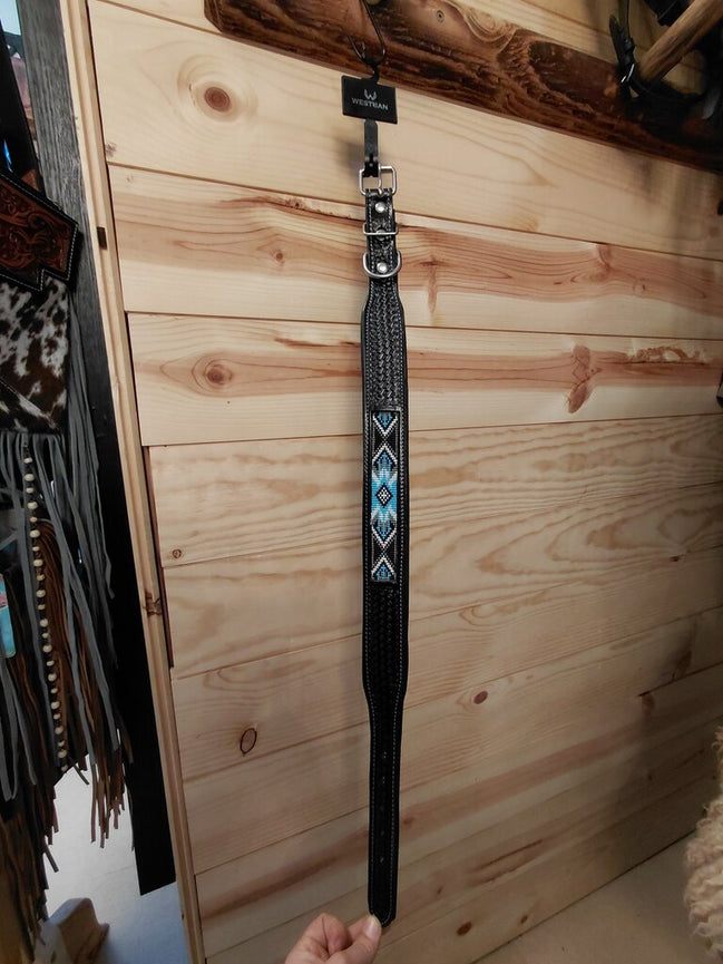 Westrian Black and Turquoise Western Style Strap