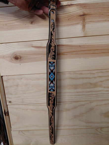 Westrian Leather Beaded Guitar Strap