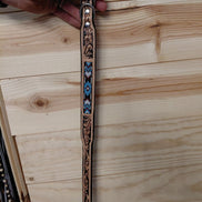 EquiPage Leather Beaded Horse Tack Strap