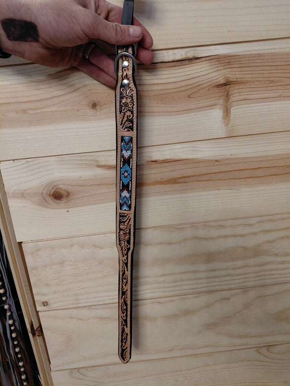 EquiPage Leather Beaded Horse Tack Strap
