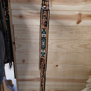 Westrian Beaded Leather Dog Leash