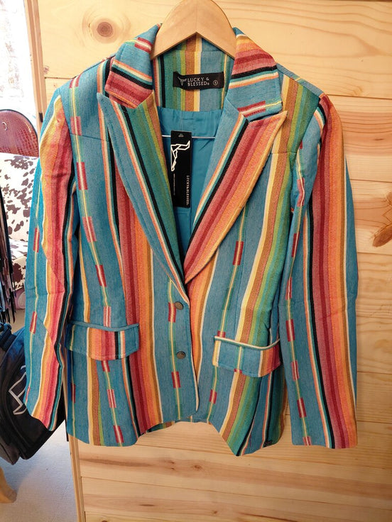 Lucky & Blessed Colorful Striped Blazer