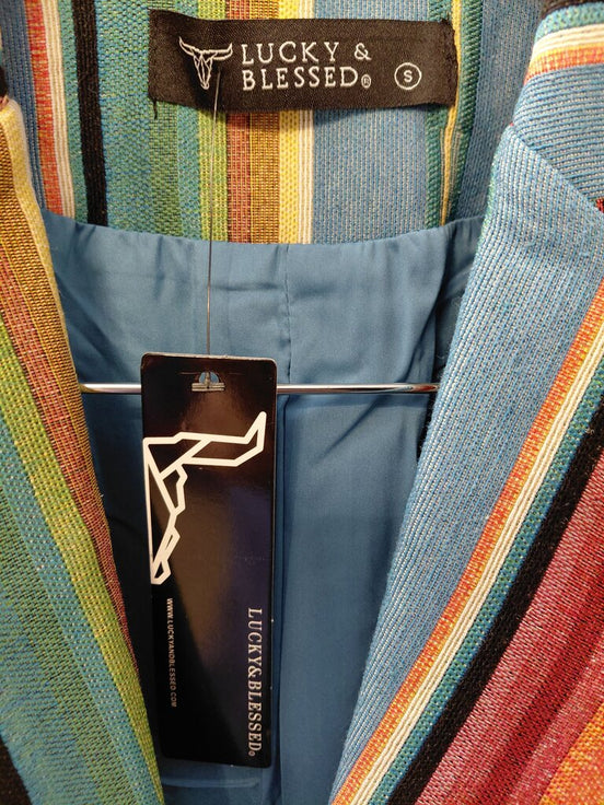 Lucky & Blessed Colorful Striped Blazer