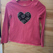 Faded Glory Girls' Long Sleeve Heart Graphic Tee