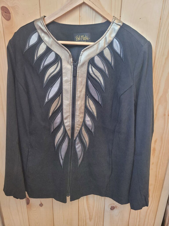 Bob Mackie Black Embroidered Jacket