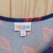Lularoe XL Blue and Red Patterned Dress