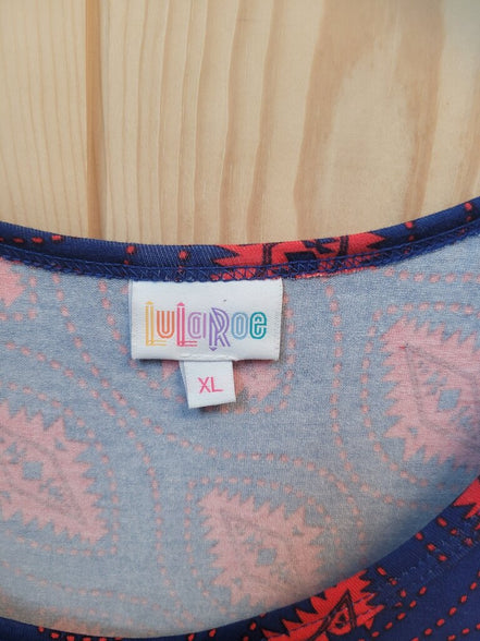 Lularoe XL Blue and Red Patterned Dress