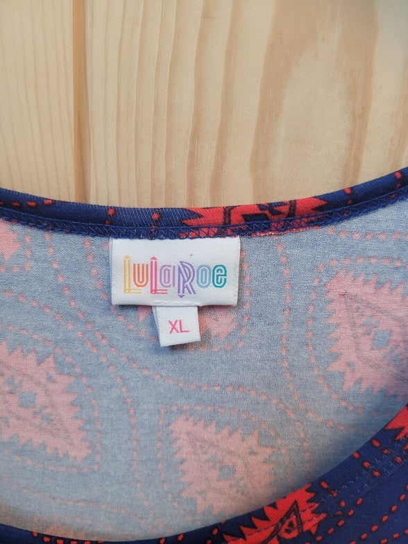 Lularoe XL Blue and Red Patterned Dress