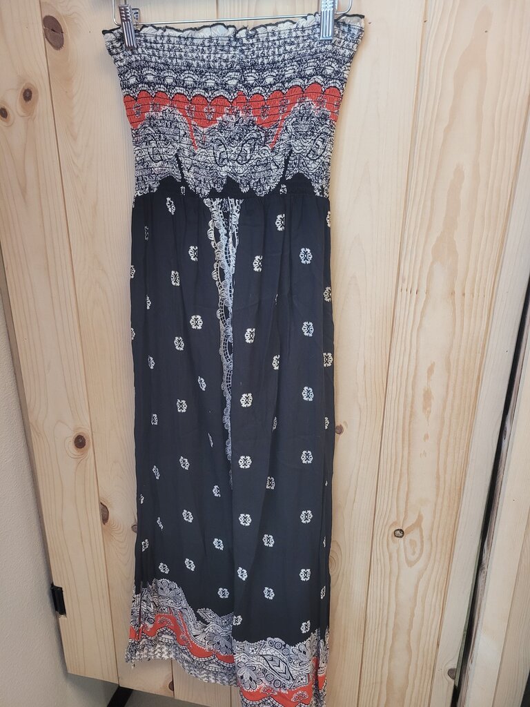 Angie Women's Black Maxi Dress with Pattern