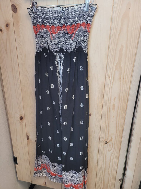Angie Women's Black Maxi Dress with Pattern