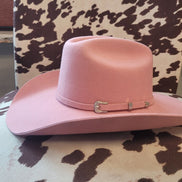 Pink Cowboy Hat with Silver Buckle